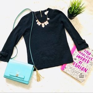Kate spade Black bow Wool 3/4 sleeve sweater